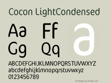 Cocon LightCondensed Version 001.000 Font Sample