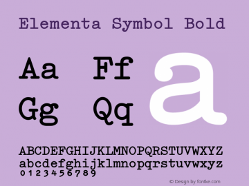 Elementa Symbol Bold Version 001.000图片样张