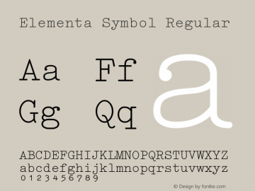 Elementa Symbol Regular Version 001.000图片样张