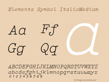 Elementa Symbol ItalicMedium Version 001.000图片样张
