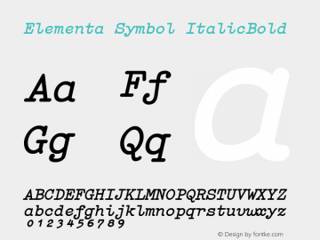 Elementa Symbol ItalicBold Version 001.000图片样张