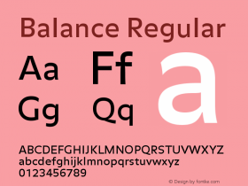 Balance Regular Version 001.000 Font Sample