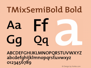 TMixSemiBold Bold Version 001.000 Font Sample