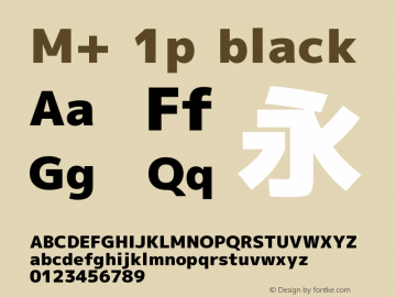M+ 1p black Version 1.012 Font Sample