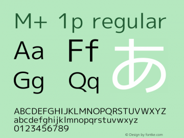 M+ 1p regular Version 1.012 Font Sample