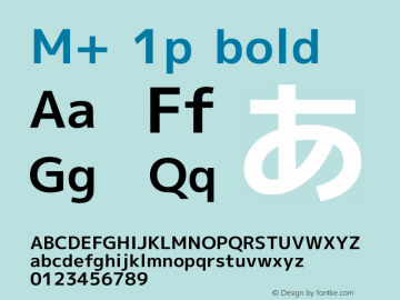 M+ 1p bold Version 1.012 Font Sample