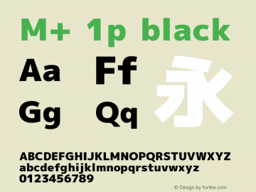 M+ 1p black Version 1.032 Font Sample
