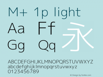 M+ 1p light Version 1.033 Font Sample