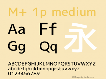 M+ 1p medium Version 1.034 Font Sample