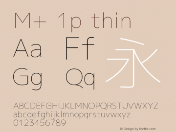 M+ 1p thin Version 1.034 Font Sample