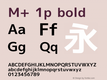 M+ 1p bold Version 1.012 Font Sample