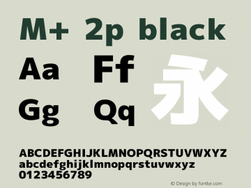 M+ 2p black Version 1.018 Font Sample