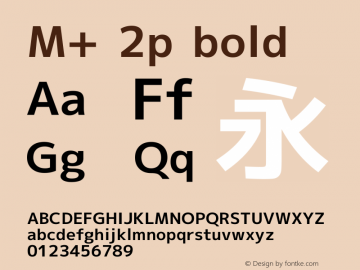 M+ 2p bold Version 1.024 Font Sample