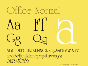 Office Normal 1.0 Mon Sep 19 11:30:35 1994 Font Sample