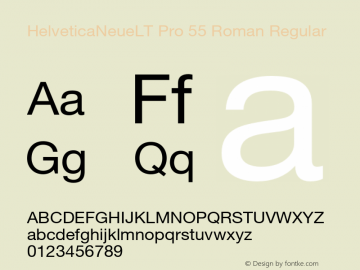 HelveticaNeueLT Pro 55 Roman Regular Version 1.000;PS 001.000;Core 1.0.38 Font Sample