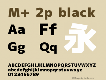 M+ 2p black Version 1.034 Font Sample