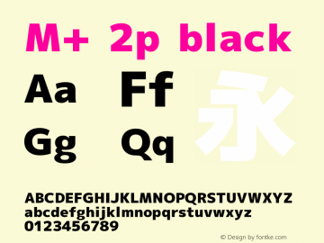 M+ 2p black Version 1.012 Font Sample