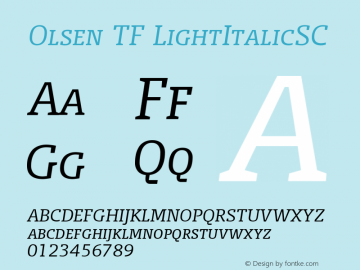 Olsen TF LightItalicSC Version 004.301图片样张