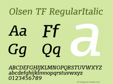 Olsen TF RegularItalic Version 004.301图片样张