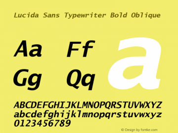 Lucida Sans Typewriter Bold Oblique 001.000图片样张