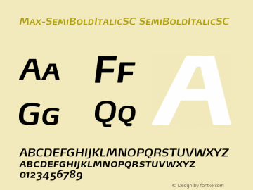 Max-SemiBoldItalicSC SemiBoldItalicSC Version 4.460图片样张