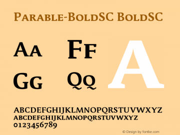 Parable-BoldSC BoldSC Version 004.301 Font Sample