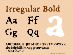 Irregular Bold Version 001.000 Font Sample