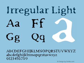 Irregular Light Version 001.000 Font Sample