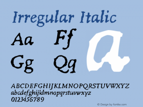 Irregular Italic Version 001.000 Font Sample