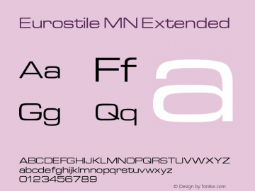 Eurostile MN Extended Version 001.003 Font Sample