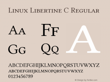 Linux Libertine C Regular Version 2.4.9图片样张