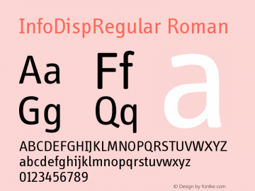 InfoDispRegular Roman Version 001.000图片样张