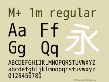 M+ 1m regular Version 1.018 Font Sample