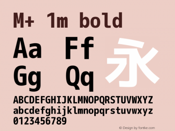 M+ 1m bold Version 1.034 Font Sample