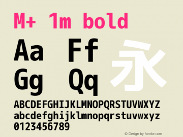 M+ 1m bold Version 1.018 Font Sample