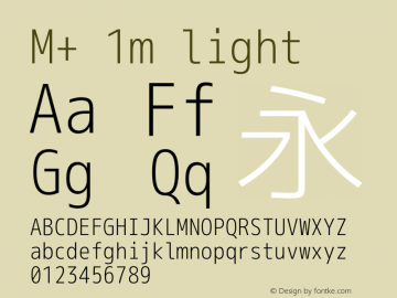 M+ 1m light Version 1.018 Font Sample
