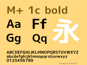 M+ 1c bold Version 1.012 Font Sample