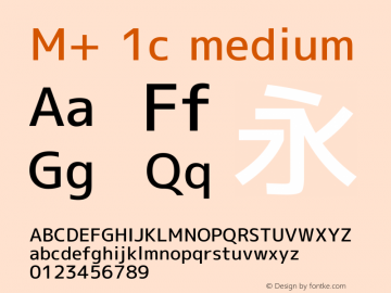 M+ 1c medium Version 1.012 Font Sample