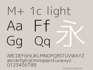 M+ 1c light Version 1.012 Font Sample