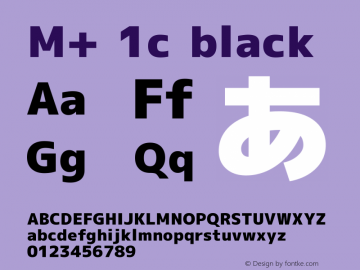 M+ 1c black Version 1.012 Font Sample