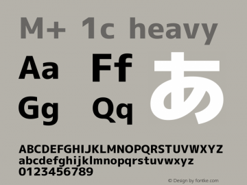 M+ 1c heavy Version 1.012 Font Sample