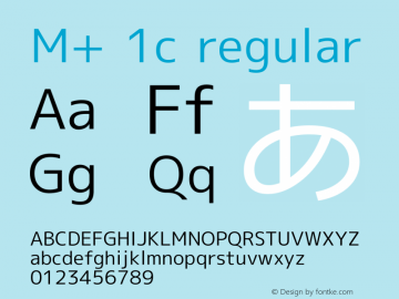 M+ 1c regular Version 1.012 Font Sample