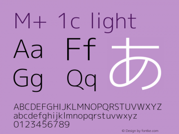 M+ 1c light Version 1.012 Font Sample