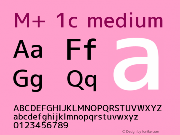M+ 1c medium Version 1.018 Font Sample