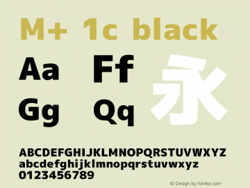 M+ 1c black Version 1.018 Font Sample