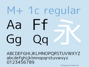 M+ 1c regular Version 1.018 Font Sample