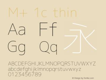 M+ 1c thin Version 1.018 Font Sample