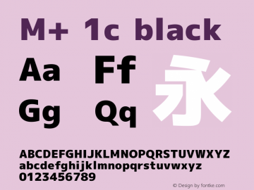 M+ 1c black Version 1.020 Font Sample