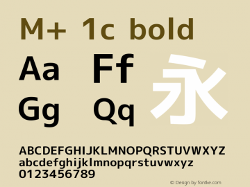 M+ 1c bold Version 1.020 Font Sample