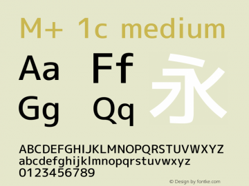 M+ 1c medium Version 1.020 Font Sample